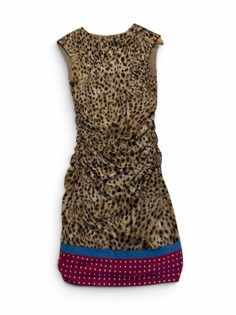 W by Worth Leopard Print Ruched Sheath Dress Size 8